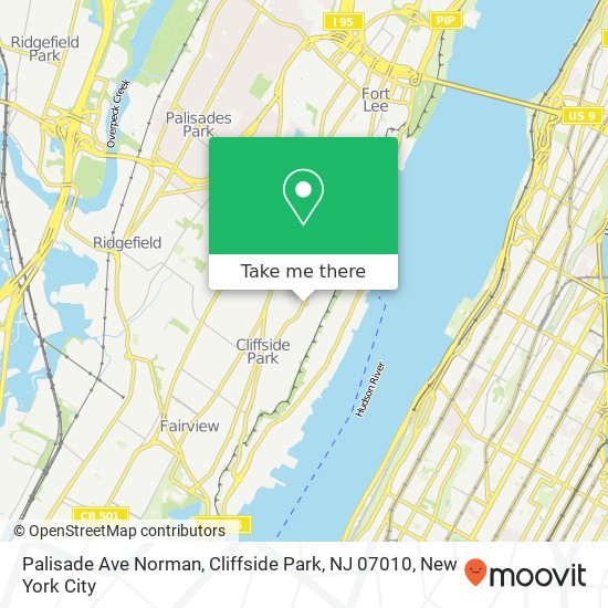 Palisade Ave Norman, Cliffside Park, NJ 07010 map