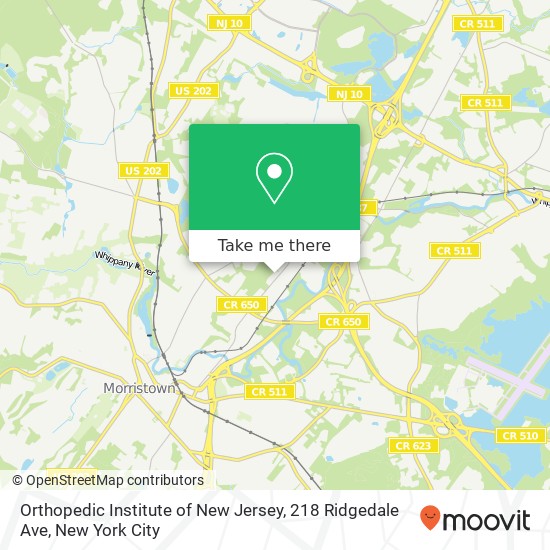 Mapa de Orthopedic Institute of New Jersey, 218 Ridgedale Ave