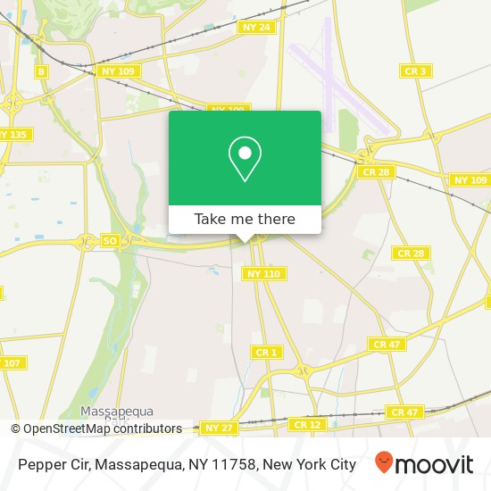 Mapa de Pepper Cir, Massapequa, NY 11758