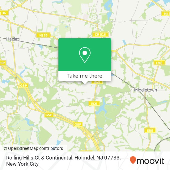 Rolling Hills Ct & Continental, Holmdel, NJ 07733 map