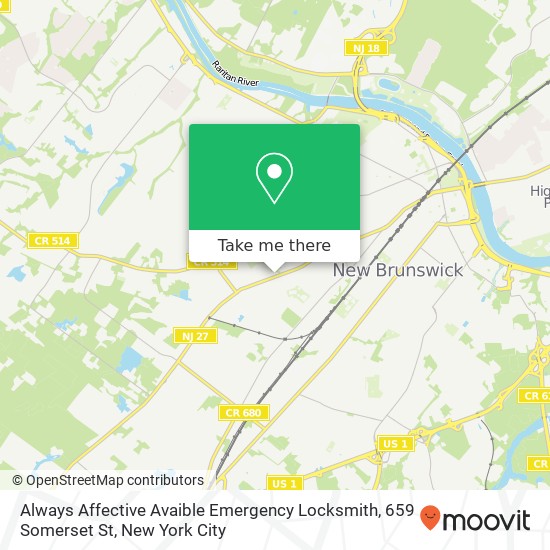 Mapa de Always Affective Avaible Emergency Locksmith, 659 Somerset St