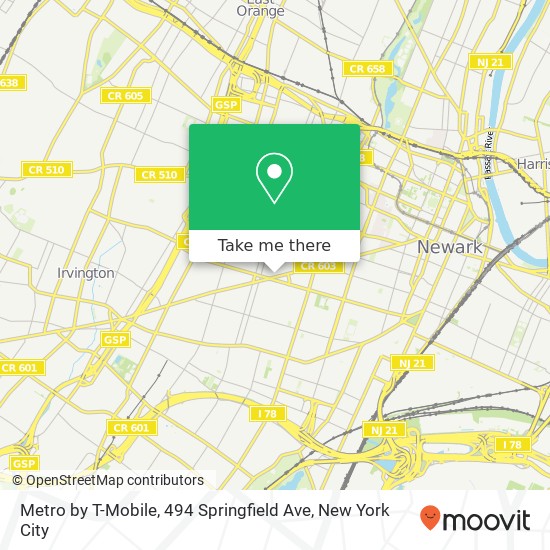 Metro by T-Mobile, 494 Springfield Ave map