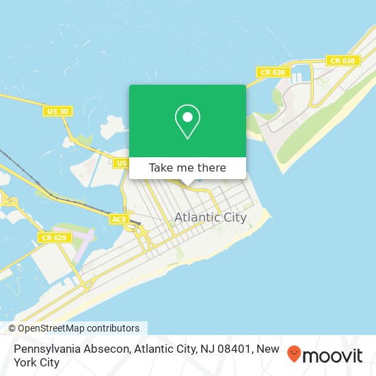 Pennsylvania Absecon, Atlantic City, NJ 08401 map