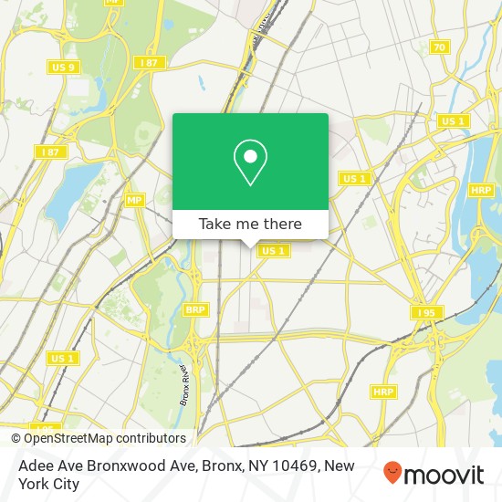 Adee Ave Bronxwood Ave, Bronx, NY 10469 map