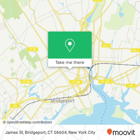 Mapa de James St, Bridgeport, CT 06604