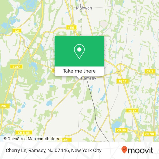 Mapa de Cherry Ln, Ramsey, NJ 07446