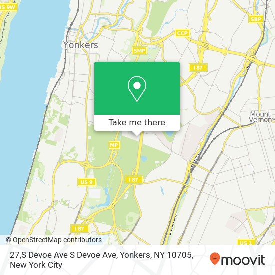 Mapa de 27,S Devoe Ave S Devoe Ave, Yonkers, NY 10705
