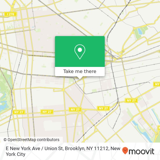 Mapa de E New York Ave / Union St, Brooklyn, NY 11212