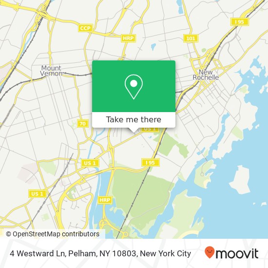 Mapa de 4 Westward Ln, Pelham, NY 10803