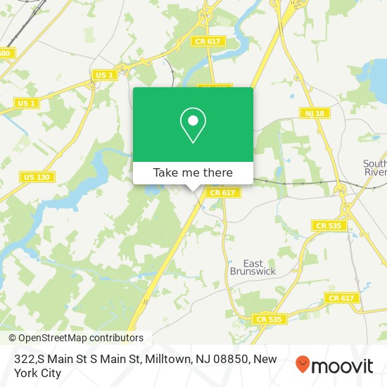 Mapa de 322,S Main St S Main St, Milltown, NJ 08850