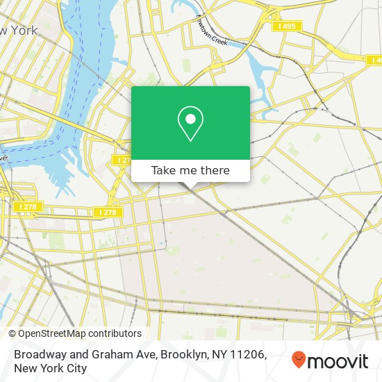 Broadway and Graham Ave, Brooklyn, NY 11206 map