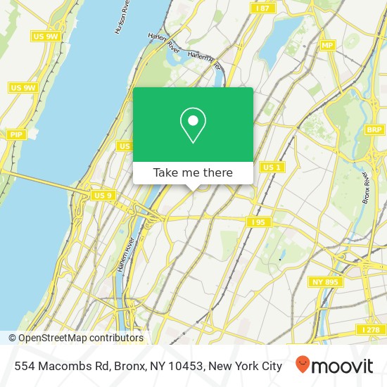 Mapa de 554 Macombs Rd, Bronx, NY 10453