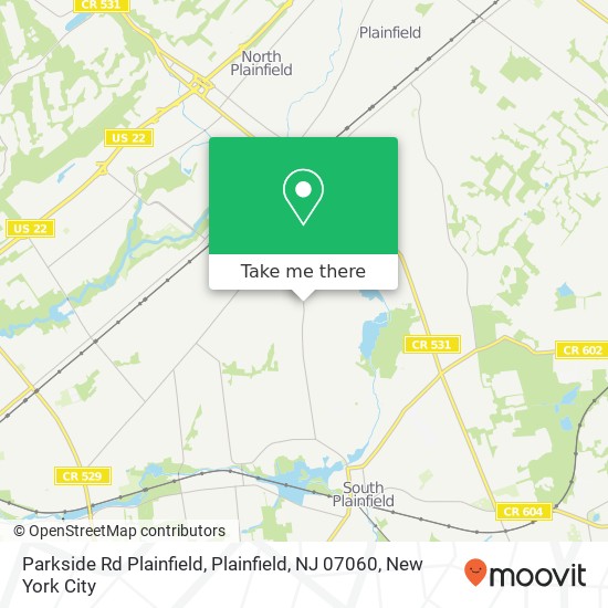 Mapa de Parkside Rd Plainfield, Plainfield, NJ 07060