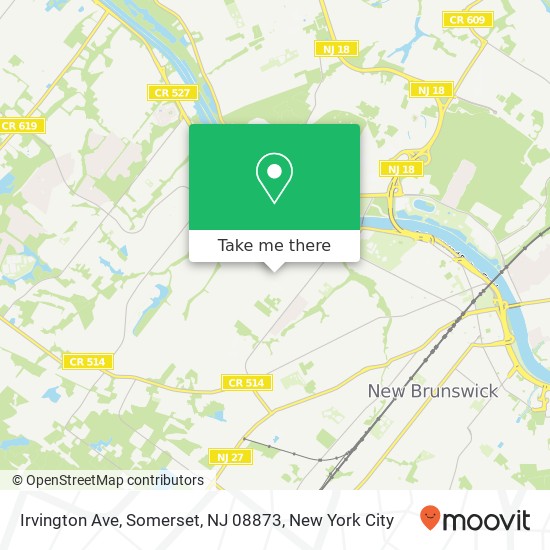 Mapa de Irvington Ave, Somerset, NJ 08873