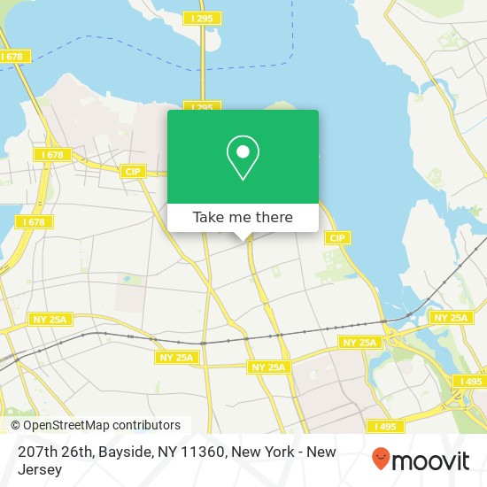 207th 26th, Bayside, NY 11360 map