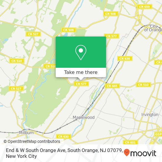 End & W South Orange Ave, South Orange, NJ 07079 map