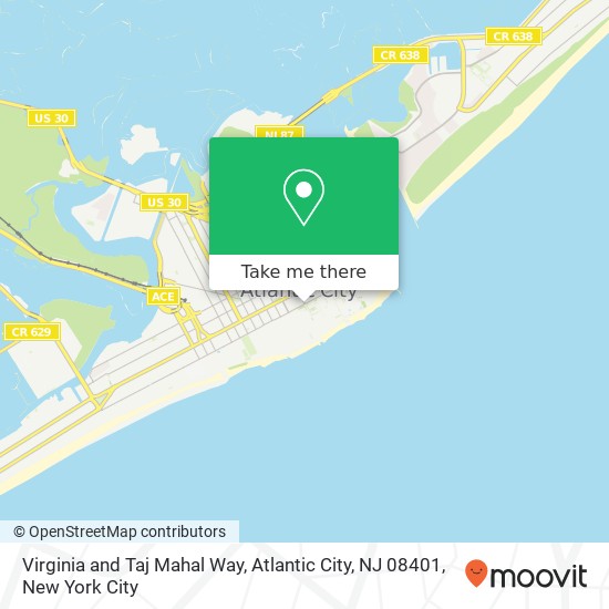 Mapa de Virginia and Taj Mahal Way, Atlantic City, NJ 08401
