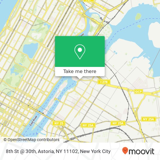 Mapa de 8th St @ 30th, Astoria, NY 11102
