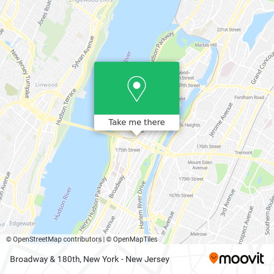 Broadway & 180th map