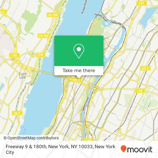 Freeway 9 & 180th, New York, NY 10033 map