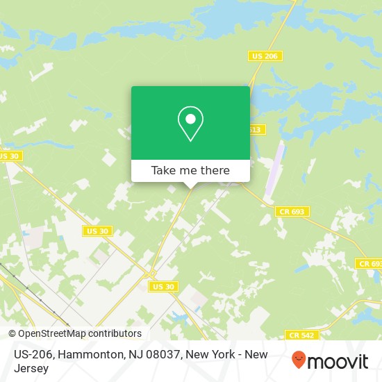 US-206, Hammonton, NJ 08037 map