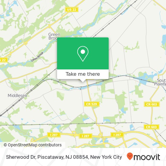 Mapa de Sherwood Dr, Piscataway, NJ 08854