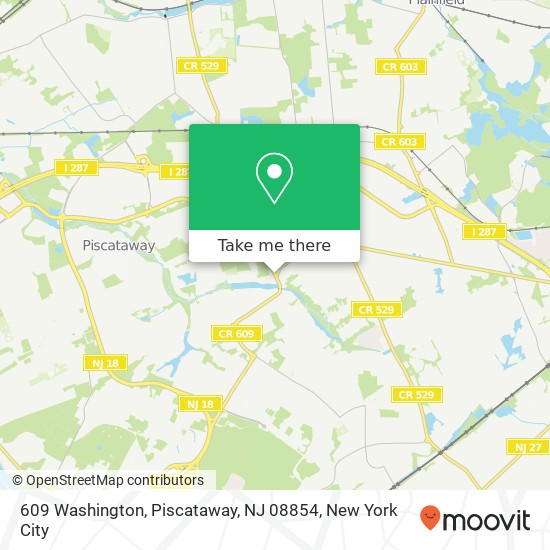 Mapa de 609 Washington, Piscataway, NJ 08854