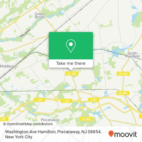 Mapa de Washington Ave Hamilton, Piscataway, NJ 08854