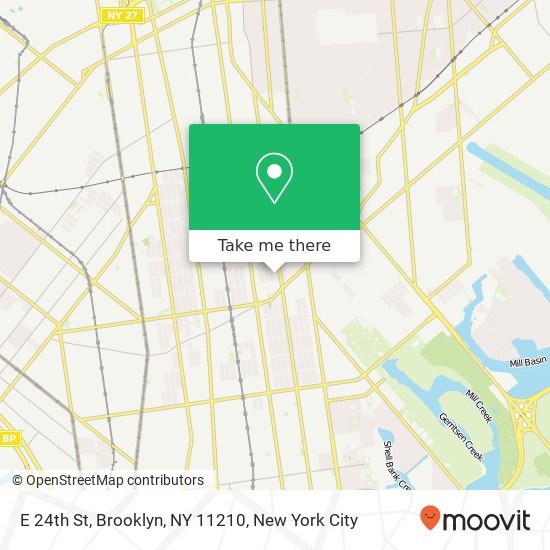 Mapa de E 24th St, Brooklyn, NY 11210