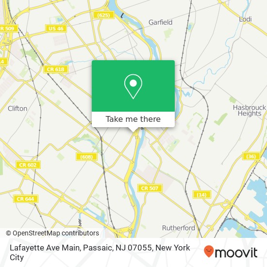 Mapa de Lafayette Ave Main, Passaic, NJ 07055