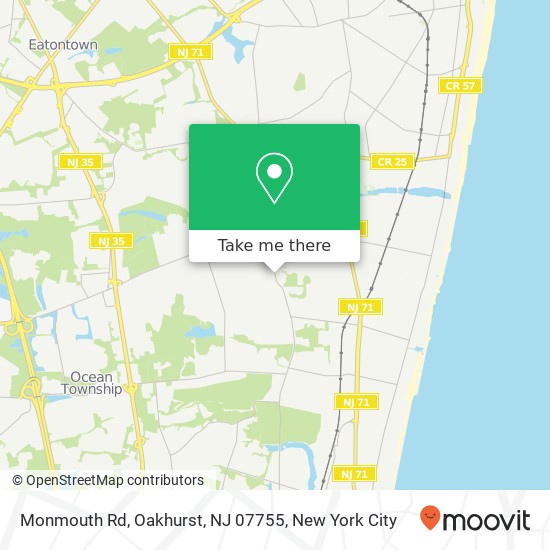 Mapa de Monmouth Rd, Oakhurst, NJ 07755