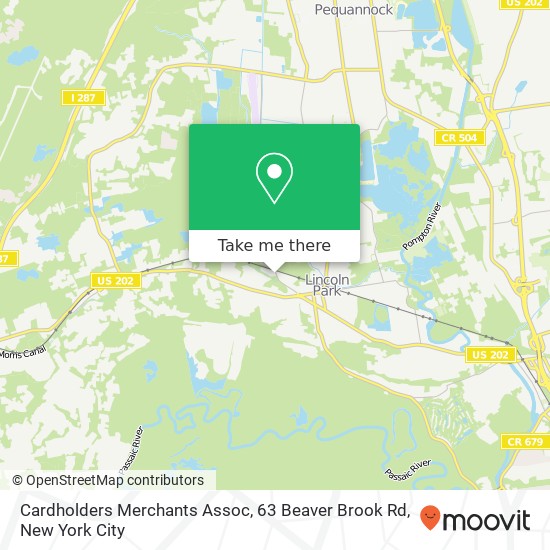 Mapa de Cardholders Merchants Assoc, 63 Beaver Brook Rd