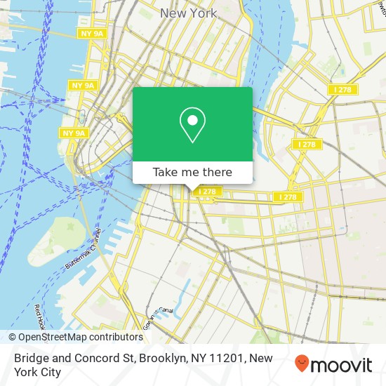 Bridge and Concord St, Brooklyn, NY 11201 map