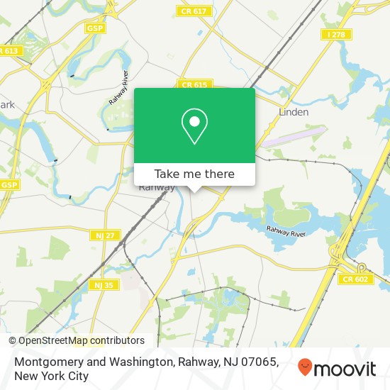 Mapa de Montgomery and Washington, Rahway, NJ 07065