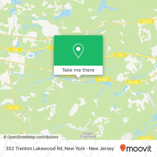 Mapa de 302 Trenton Lakewood Rd, Cream Ridge, NJ 08514