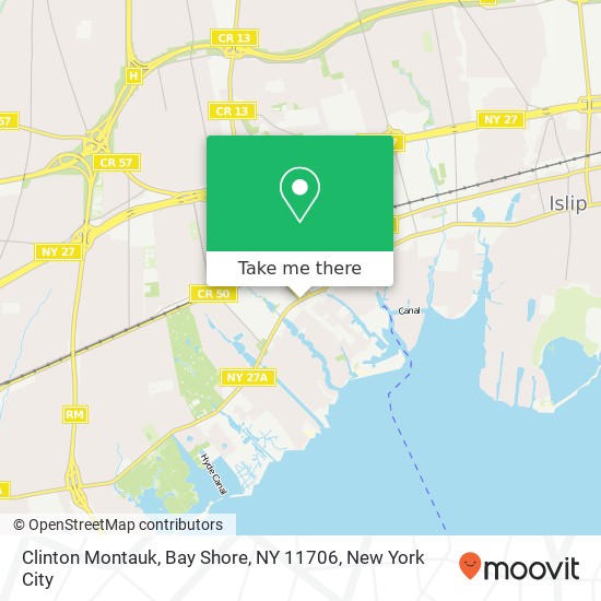 Mapa de Clinton Montauk, Bay Shore, NY 11706