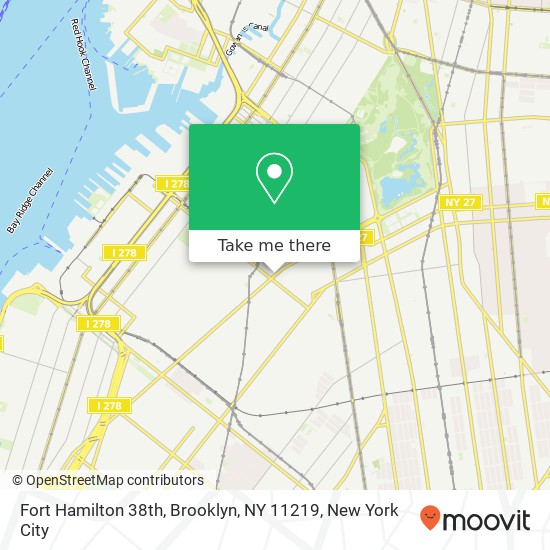 Mapa de Fort Hamilton 38th, Brooklyn, NY 11219