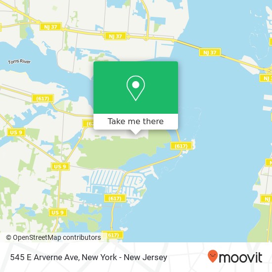 Mapa de 545 E Arverne Ave, Ocean Gate, NJ 08740