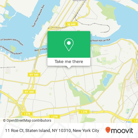 Mapa de 11 Roe Ct, Staten Island, NY 10310