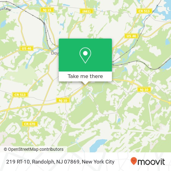 Mapa de 219 RT-10, Randolph, NJ 07869