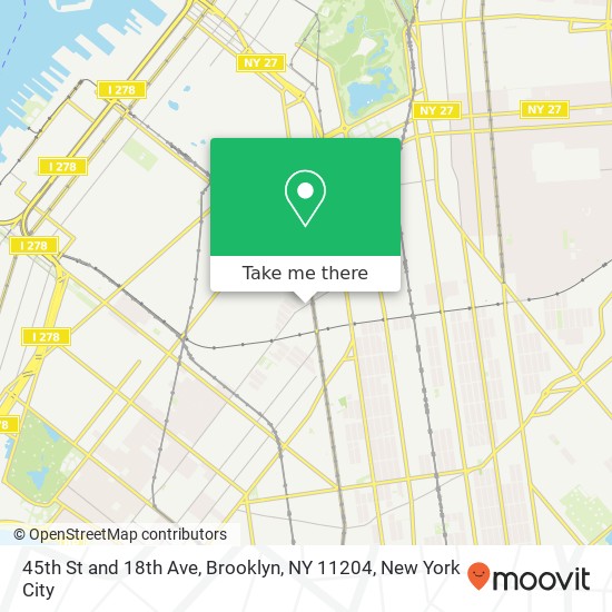 Mapa de 45th St and 18th Ave, Brooklyn, NY 11204