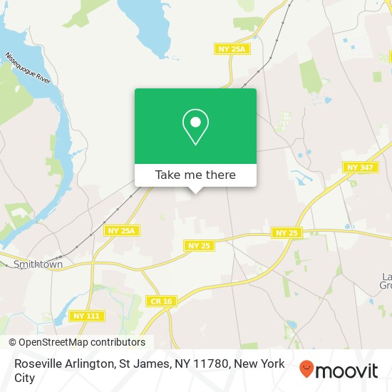 Mapa de Roseville Arlington, St James, NY 11780