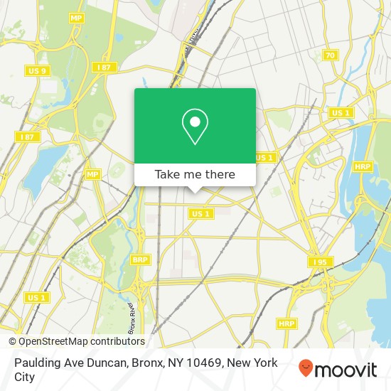 Mapa de Paulding Ave Duncan, Bronx, NY 10469