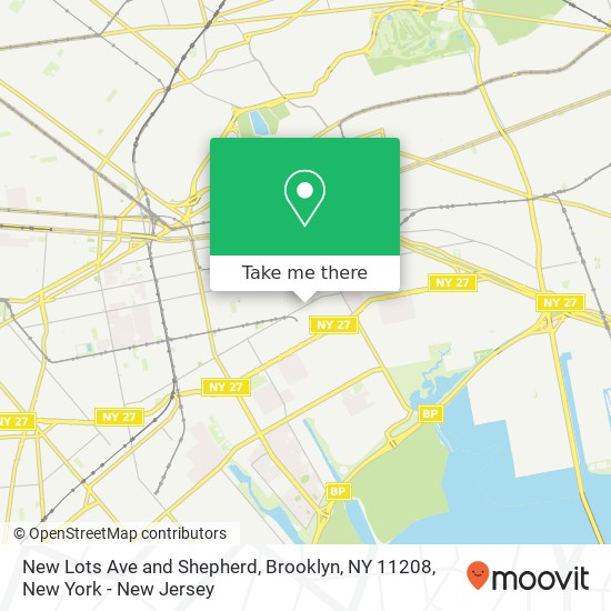Mapa de New Lots Ave and Shepherd, Brooklyn, NY 11208
