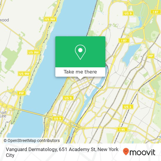 Mapa de Vanguard Dermatology, 651 Academy St
