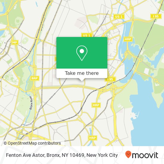 Mapa de Fenton Ave Astor, Bronx, NY 10469