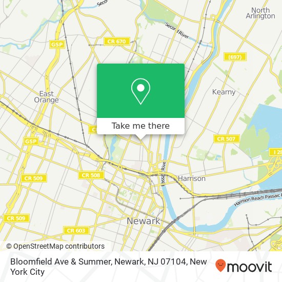 Mapa de Bloomfield Ave & Summer, Newark, NJ 07104