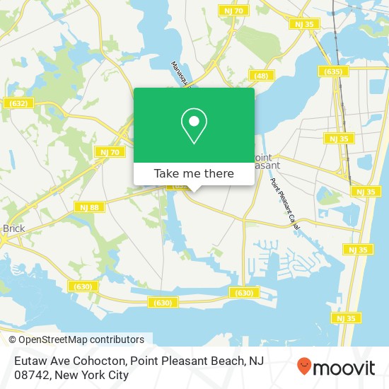 Mapa de Eutaw Ave Cohocton, Point Pleasant Beach, NJ 08742