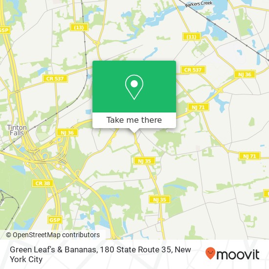 Mapa de Green Leaf's & Bananas, 180 State Route 35