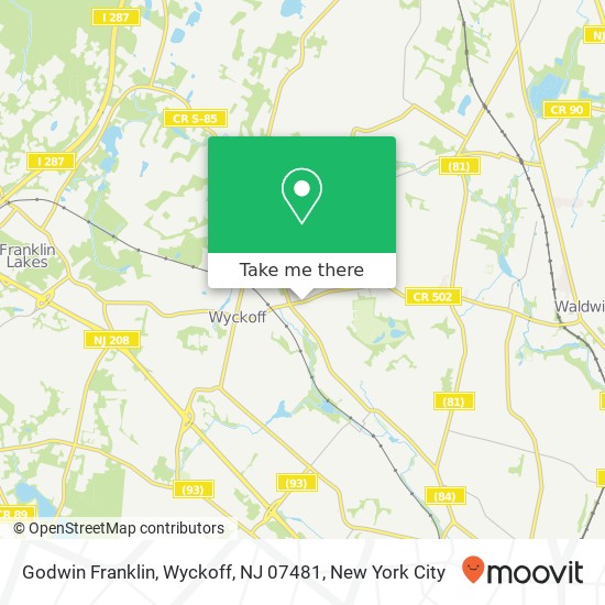 Mapa de Godwin Franklin, Wyckoff, NJ 07481